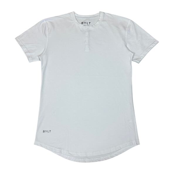 BYLT Drop Lux Short Sleeve Henley T Shirt Men's Short Gym Minimalist - Picture 1 of 8